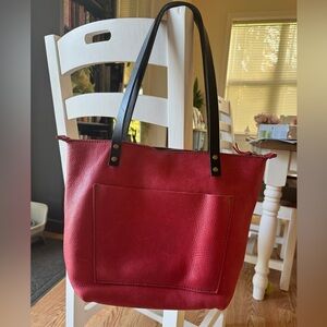 Portland Leather Pink Medium Zippered Tote Bag - Unicorn color!